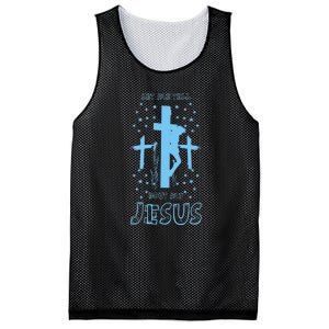 Religious Quote Let Me Tell You About My Jesus Christian Mesh Reversible Basketball Jersey Tank