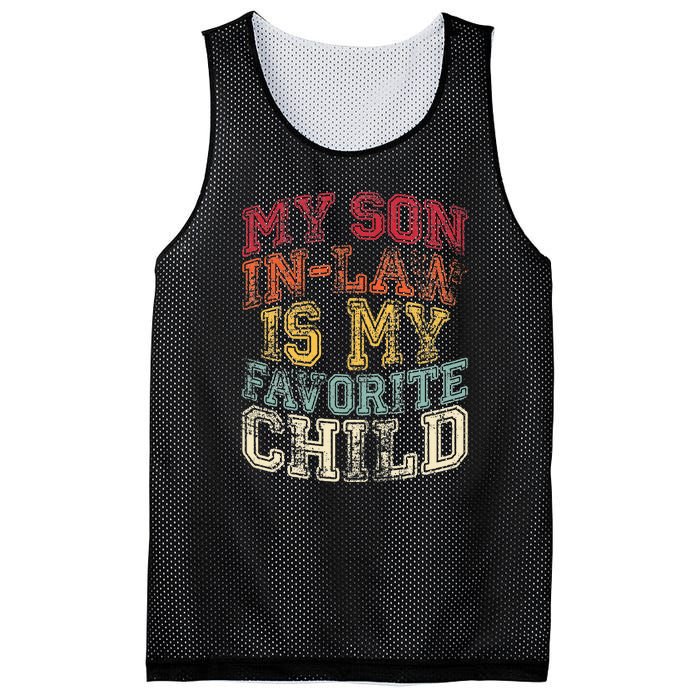 Retro Quotes My Son In Law Is My Favorite Child Mesh Reversible Basketball Jersey Tank