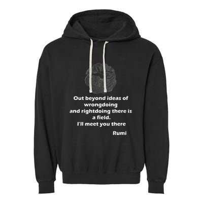 Rumi Quotes Poems Art Garment-Dyed Fleece Hoodie