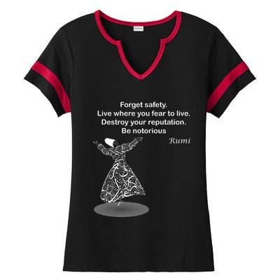 Rumi Quotes Poems Arts Ladies Halftime Notch Neck Tee