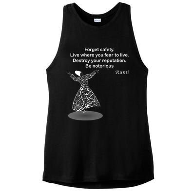 Rumi Quotes Poems Arts Ladies PosiCharge Tri-Blend Wicking Tank