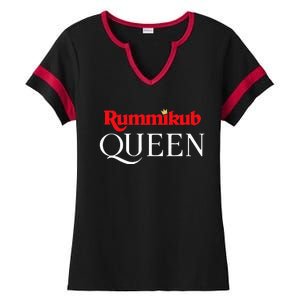 Rummikub Queen Player Fan Ladies Halftime Notch Neck Tee