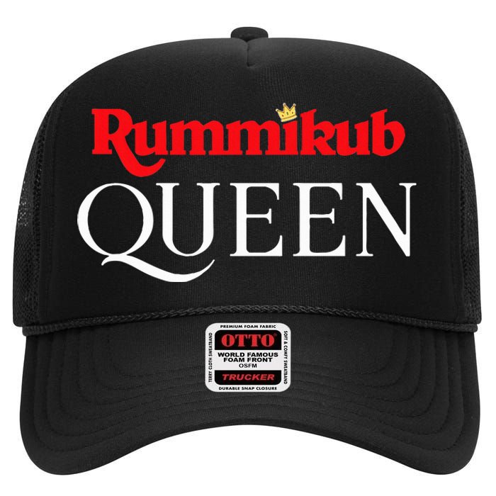 Rummikub Queen Player Fan High Crown Mesh Back Trucker Hat