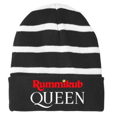 Rummikub Queen Player Fan Striped Beanie with Solid Band