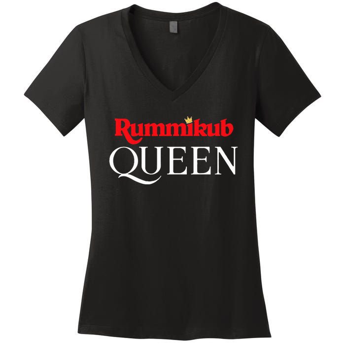 Rummikub Queen Player Fan Women's V-Neck T-Shirt