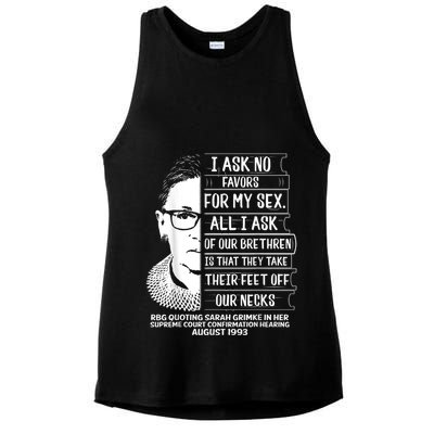Rbg Quote Ruth Bader Ginsburg I Ask No Favor Ladies PosiCharge Tri-Blend Wicking Tank