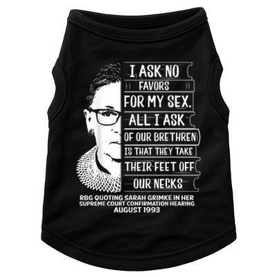 Rbg Quote Ruth Bader Ginsburg I Ask No Favor Doggie Tank