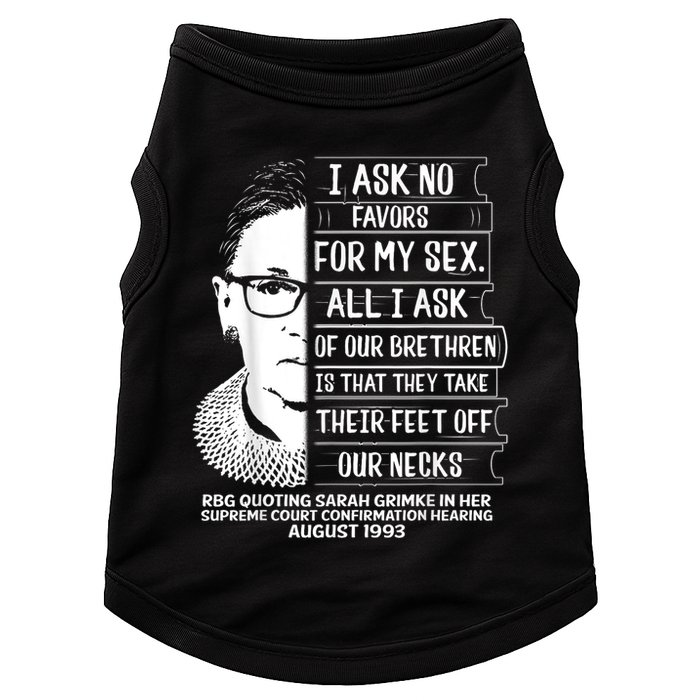 Rbg Quote Ruth Bader Ginsburg I Ask No Favor Doggie Tank