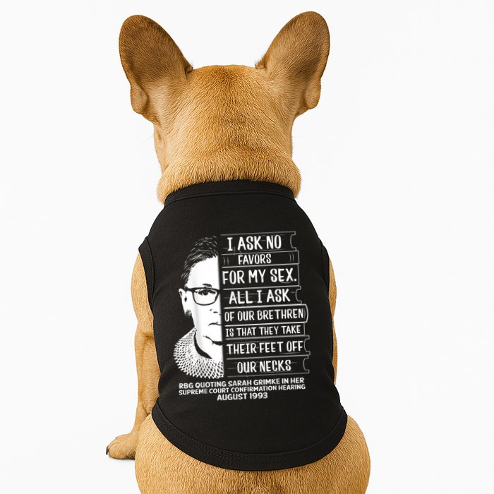 Rbg Quote Ruth Bader Ginsburg I Ask No Favor Doggie Tank
