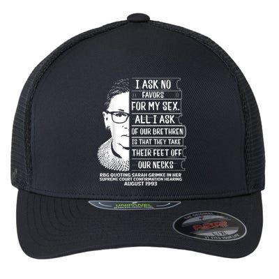 Rbg Quote Ruth Bader Ginsburg I Ask No Favor Flexfit Unipanel Trucker Cap
