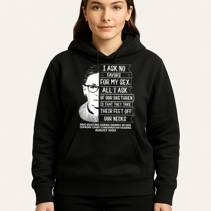 Rbg Quote Ruth Bader Ginsburg I Ask No Favor Hoodie