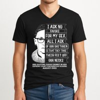 Rbg Quote Ruth Bader Ginsburg I Ask No Favor V-Neck T-Shirt