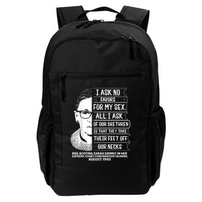 Rbg Quote Ruth Bader Ginsburg I Ask No Favor Daily Commute Backpack