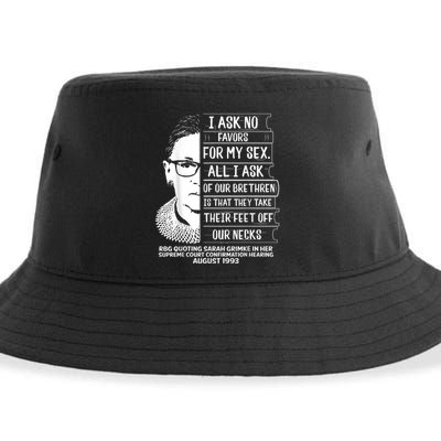 Rbg Quote Ruth Bader Ginsburg I Ask No Favor Sustainable Bucket Hat