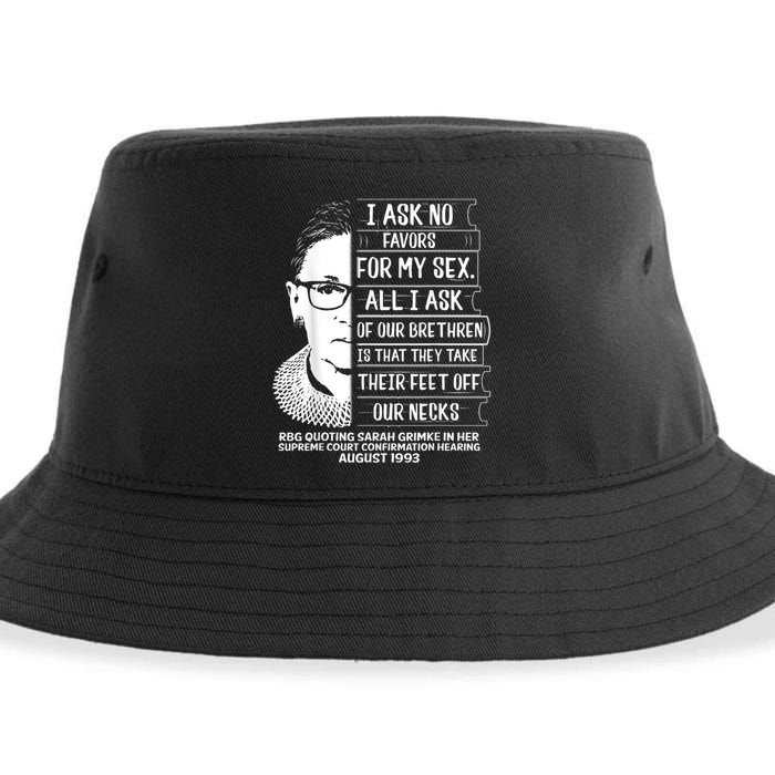 Rbg Quote Ruth Bader Ginsburg I Ask No Favor Sustainable Bucket Hat