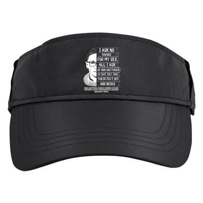 Rbg Quote Ruth Bader Ginsburg I Ask No Favor Adult Drive Performance Visor
