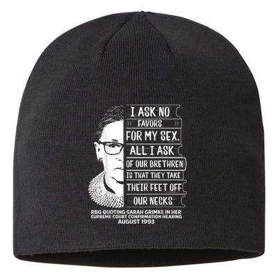 Rbg Quote Ruth Bader Ginsburg I Ask No Favor Sustainable Beanie