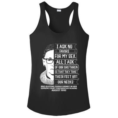 Rbg Quote Ruth Bader Ginsburg I Ask No Favor Ladies PosiCharge Competitor Racerback Tank
