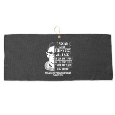 Rbg Quote Ruth Bader Ginsburg I Ask No Favor Large Microfiber Waffle Golf Towel