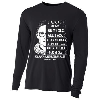 Rbg Quote Ruth Bader Ginsburg I Ask No Favor Cooling Performance Long Sleeve Crew