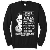 Rbg Quote Ruth Bader Ginsburg I Ask No Favor Tall Sweatshirt
