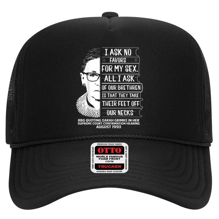 Rbg Quote Ruth Bader Ginsburg I Ask No Favor Trucker Hat