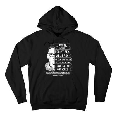 Rbg Quote Ruth Bader Ginsburg I Ask No Favor Tall Hoodie