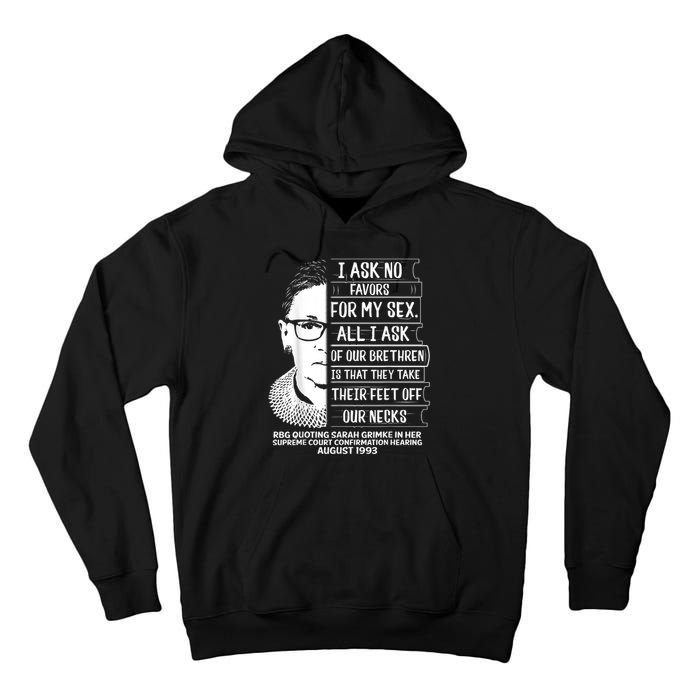 Rbg Quote Ruth Bader Ginsburg I Ask No Favor Tall Hoodie