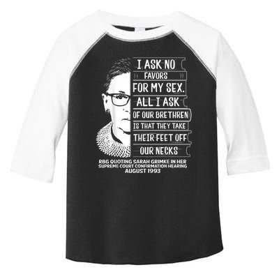 Rbg Quote Ruth Bader Ginsburg I Ask No Favor Toddler Fine Jersey T-Shirt