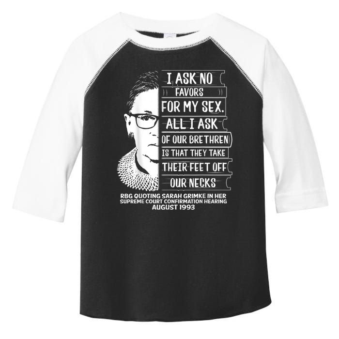 Rbg Quote Ruth Bader Ginsburg I Ask No Favor Toddler Fine Jersey T-Shirt