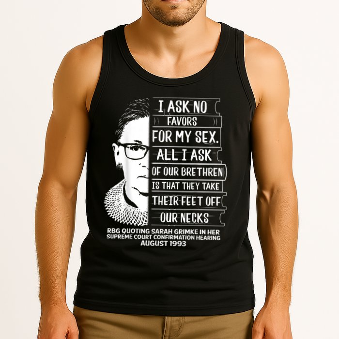 Rbg Quote Ruth Bader Ginsburg I Ask No Favor Tank Top