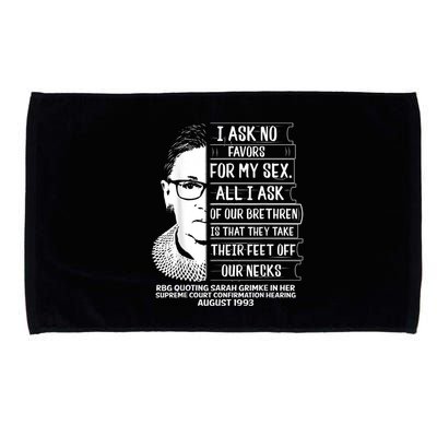 Rbg Quote Ruth Bader Ginsburg I Ask No Favor Microfiber Hand Towel