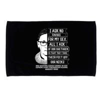 Rbg Quote Ruth Bader Ginsburg I Ask No Favor Microfiber Hand Towel