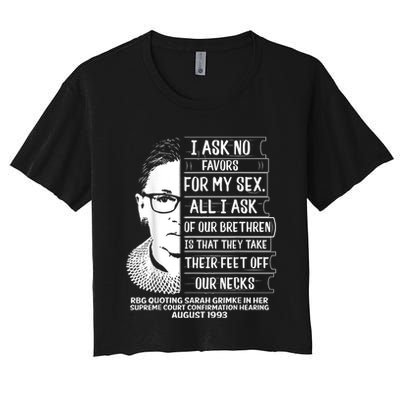 Rbg Quote Ruth Bader Ginsburg I Ask No Favor Crop Top
