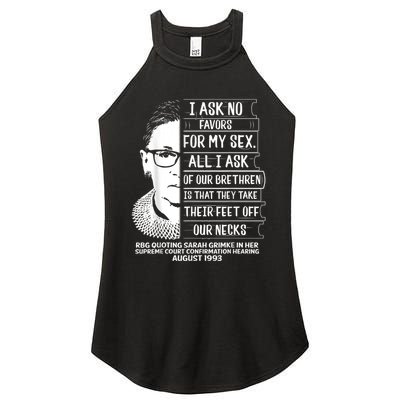 Rbg Quote Ruth Bader Ginsburg I Ask No Favor Women's Perfect Tri Rocker Tank