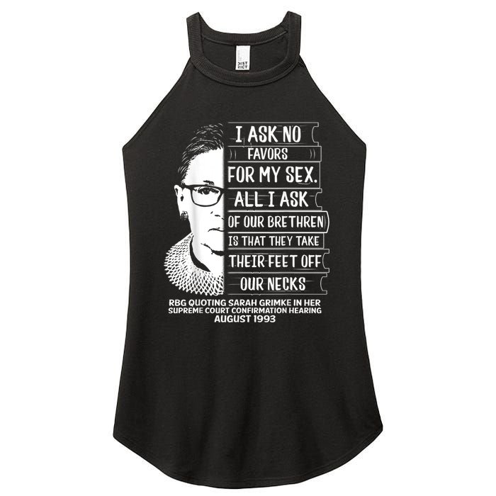 Rbg Quote Ruth Bader Ginsburg I Ask No Favor Women's Perfect Tri Rocker Tank