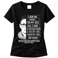 Rbg Quote Ruth Bader Ginsburg I Ask No Favor Womens T-Shirt