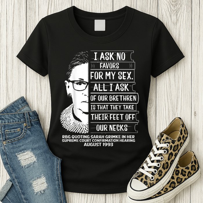 Rbg Quote Ruth Bader Ginsburg I Ask No Favor Womens T-Shirt