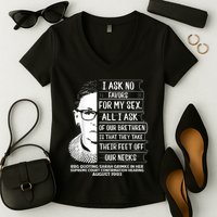 Rbg Quote Ruth Bader Ginsburg I Ask No Favor Women's V-Neck T-Shirt
