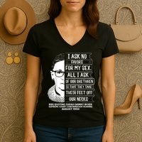 Rbg Quote Ruth Bader Ginsburg I Ask No Favor Women's V-Neck T-Shirt