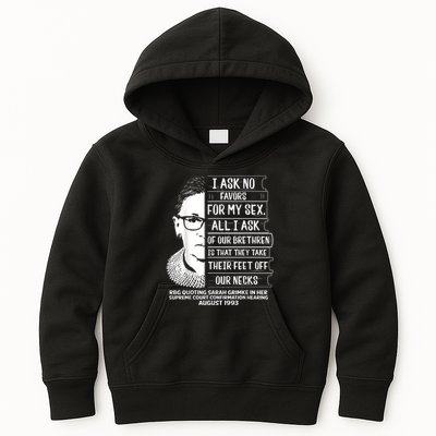 Rbg Quote Ruth Bader Ginsburg I Ask No Favor Kids Hoodie