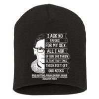 Rbg Quote Ruth Bader Ginsburg I Ask No Favor Short Acrylic Beanie