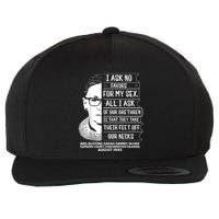 Rbg Quote Ruth Bader Ginsburg I Ask No Favor Wool Snapback Cap