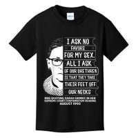 Rbg Quote Ruth Bader Ginsburg I Ask No Favor Kids T-Shirt