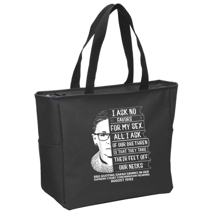 Rbg Quote Ruth Bader Ginsburg I Ask No Favor Zip Tote Bag