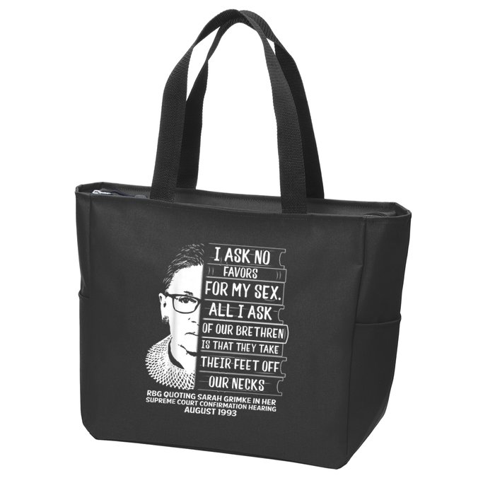 Rbg Quote Ruth Bader Ginsburg I Ask No Favor Zip Tote Bag