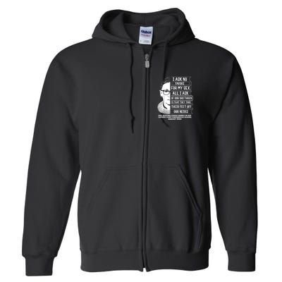 Rbg Quote Ruth Bader Ginsburg I Ask No Favor Full Zip Hoodie