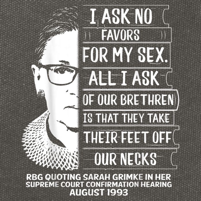 Rbg Quote Ruth Bader Ginsburg I Ask No Favor Cotton Canvas Backpack