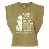 Rbg Quote Ruth Bader Ginsburg I Ask No Favor Garment-Dyed Women's Muscle Tee