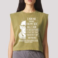 Rbg Quote Ruth Bader Ginsburg I Ask No Favor Garment-Dyed Women's Muscle Tee